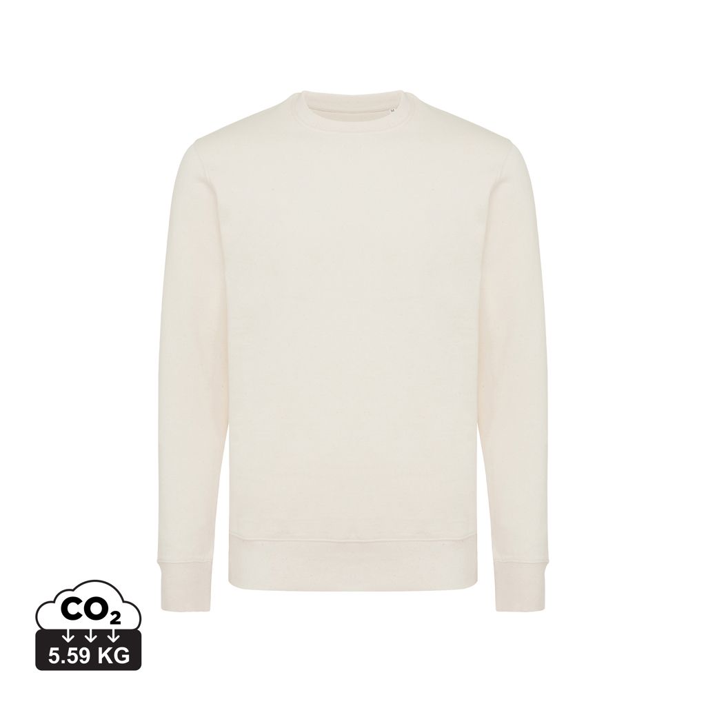 Sweater publicitaire unisexe à col rond coton bio Etosha Iqoniq natural raw